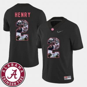 Football Bama Derrick Henry College Jersey Pictorial Fashion Black #2 For Men