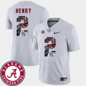 For Men Pictorial Fashion Football Bama White Derrick Henry College Jersey #2