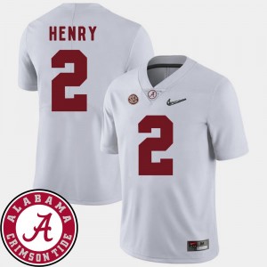 #2 Football 2018 SEC Patch For Men Derrick Henry College Jersey White Alabama