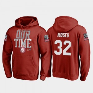 Men's Football Playoff Counter Dylan Moses College Hoodie #32 Roll Tide Crimson 2018 Orange Bowl Bound