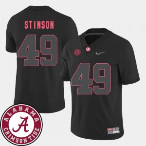 Football #49 Ed Stinson College Jersey Alabama Crimson Tide Men 2018 SEC Patch Black