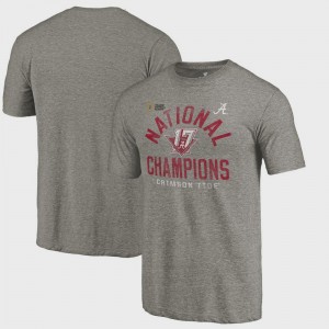 For Men College T-Shirt Roll Tide Bowl Game Football Playoff 2017 National Champions Long Snap Gray
