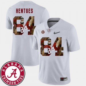 White For Men's Pictorial Fashion Hale Hentges College Jersey Football #84 Bama