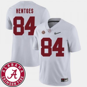 Football Men's Alabama Roll Tide 2018 SEC Patch Hale Hentges College Jersey White #84