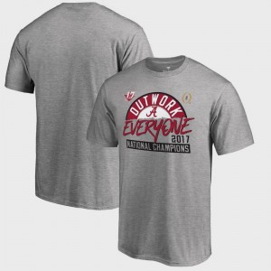 College T-Shirt Alabama Roll Tide Men's Football Playoff 2017 National Champions Motion Bowl Game Heather Gray