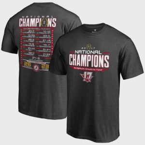 Heather Gray Mens Alabama Bowl Game Football Playoff 2017 National Champions Schedule College T-Shirt