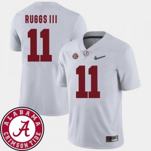 #11 Football Alabama For Men's 2018 SEC Patch White Henry Ruggs III College Jersey