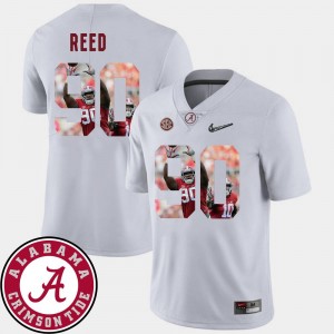 Jarran Reed College Jersey Alabama Roll Tide #90 Pictorial Fashion For Men's Football White