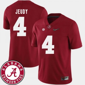 University of Alabama #4 Crimson 2018 SEC Patch For Men Football Jerry Jeudy College Jersey
