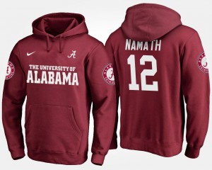 Joe Namath College Hoodie Men University of Alabama #12 Crimson