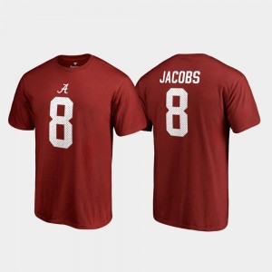 Legends Name & Number Crimson #8 Alabama Crimson Tide Josh Jacobs College T-Shirt Men's
