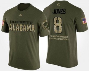 Camo Military Short Sleeve With Message #8 Alabama Crimson Tide Julio Jones College T-Shirt For Men