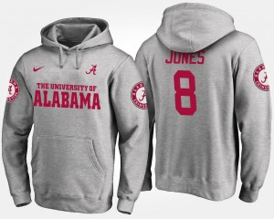 #8 Alabama Roll Tide Julio Jones College Hoodie Mens Gray
