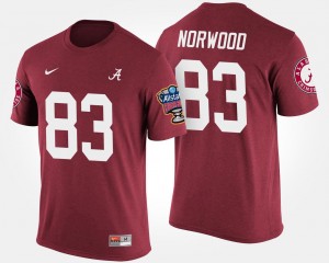 #83 Sugar Bowl Crimson University of Alabama Kevin Norwood College T-Shirt Bowl Game Men