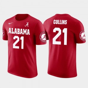 #21 Future Stars Landon Collins College T-Shirt Alabama Roll Tide Mens New York Giants Football Red