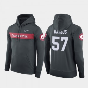 Football Performance #57 Sideline Seismic Anthracite Bama Marcell Dareus College Hoodie Men's