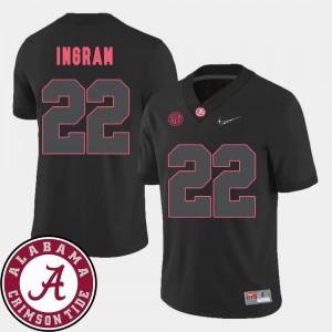 #22 Football Alabama Roll Tide 2018 SEC Patch Black Mark Ingram College Jersey For Men's
