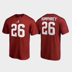 Marlon Humphrey College T-Shirt Roll Tide #26 Name & Number Legends For Men Crimson