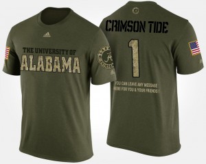 Men Camo University of Alabama #1 College T-Shirt Military No.1 Short Sleeve With Message