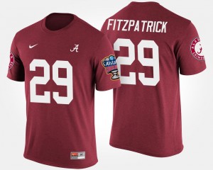 For Men Crimson Minkah Fitzpatrick College T-Shirt #29 University of Alabama Bowl Game Sugar Bowl