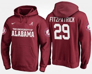 Alabama Minkah Fitzpatrick College Hoodie For Men #29 Crimson