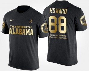 Gold Limited Black University of Alabama Mens Short Sleeve With Message O.J. Howard College T-Shirt #88