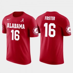 Future Stars Red Robert Foster College T-Shirt Alabama For Men's Buffalo Bills Football #16