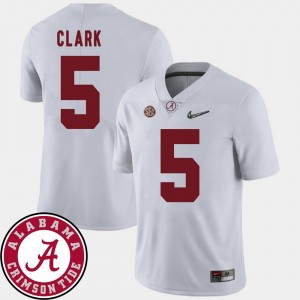 2018 SEC Patch Mens Football White Alabama Roll Tide Ronnie Clark College Jersey #5