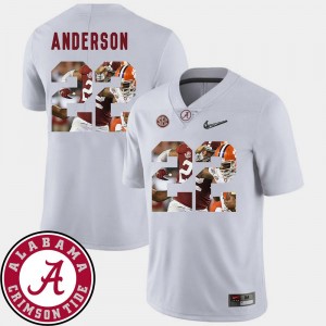 Football White #22 Men Pictorial Fashion Alabama Roll Tide Ryan Anderson College Jersey