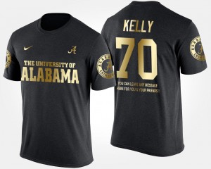 Alabama Roll Tide Gold Limited #70 For Men's Black Short Sleeve With Message Ryan Kelly College T-Shirt