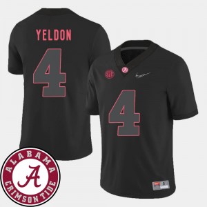 Black 2018 SEC Patch #4 Men Football Alabama Roll Tide T.J. Yeldon College Jersey