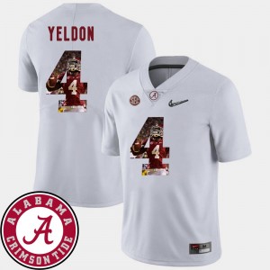 #4 White Alabama Crimson Tide Mens Pictorial Fashion Football T.J. Yeldon College Jersey