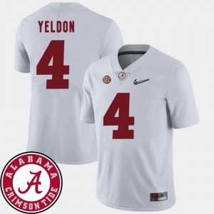 White Bama 2018 SEC Patch #4 Football T.J. Yeldon College Jersey For Men's