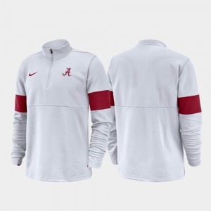 Half-Zip Performance Alabama Crimson Tide College Jacket Mens 2019 Coaches Sideline White