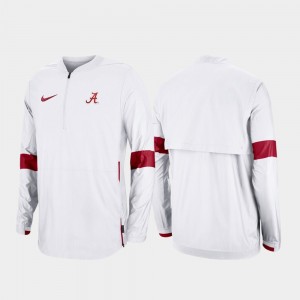 Alabama Crimson Tide Mens White College Jacket 2019 Coaches Sideline Quarter-Zip