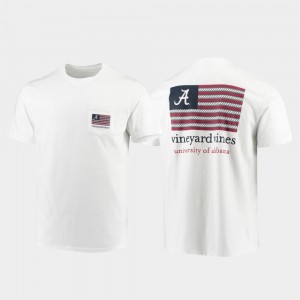 Mens Alabama Roll Tide White Vineyard Vines Americana Flag College T-Shirt