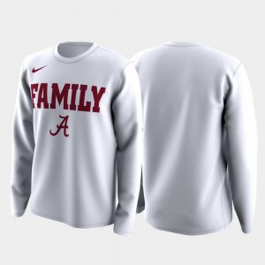 College T-Shirt Bama Family on Court White March Madness Legend Basketball Long Sleeve Men's