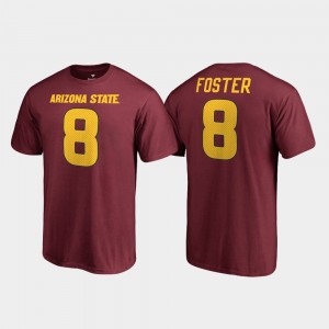 Legends #8 Maroon Arizona State D.J. Foster College T-Shirt Name & Number Mens