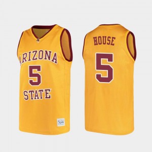 For Men's Arizona State #5 Gold Eddie House College Jersey Alumni Basketball