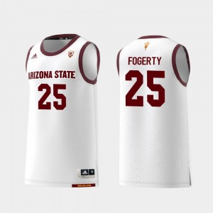 White Replica #25 Grant Fogerty College Jersey Men's Basketball Arizona State Sun Devils