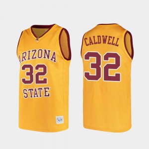 Men's Arizona State Alumni #32 Basketball Joe Caldwell College Jersey Gold