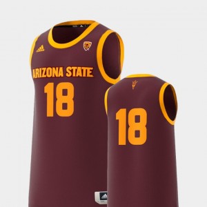 #18 Arizona State University College Jersey Mens Maroon Replica Basketball Swingman