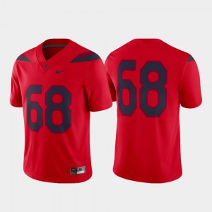 For Men's Red Arizona #68 College Jersey Game Alternate Football