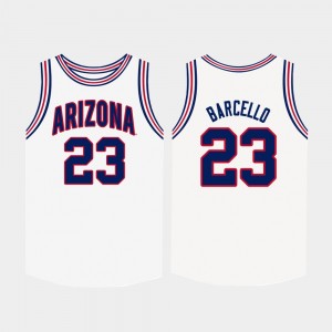 White Alex Barcello College Jersey #23 Arizona Mens Basketball