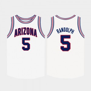 White Basketball University of Arizona Brandon Randolph College Jersey Mens #5