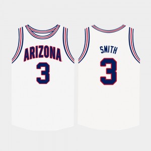 Arizona Wildcats For Men's Basketball White #3 Dylan Smith College Jersey