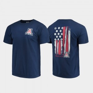 Comfort Colors Mens Baseball Flag Wildcats Navy College T-Shirt