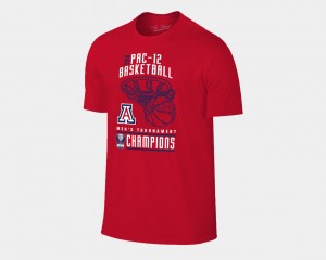 Men U of A College T-Shirt Basketball Conference Tournament 2018 Pac-12 Champions Locker Room Red