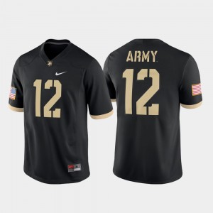 Army West Point Black For Men's Football #12 College Jersey Game
