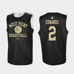 Cayne Edwards College Jersey #2 Army Practice Black Mens Basketball